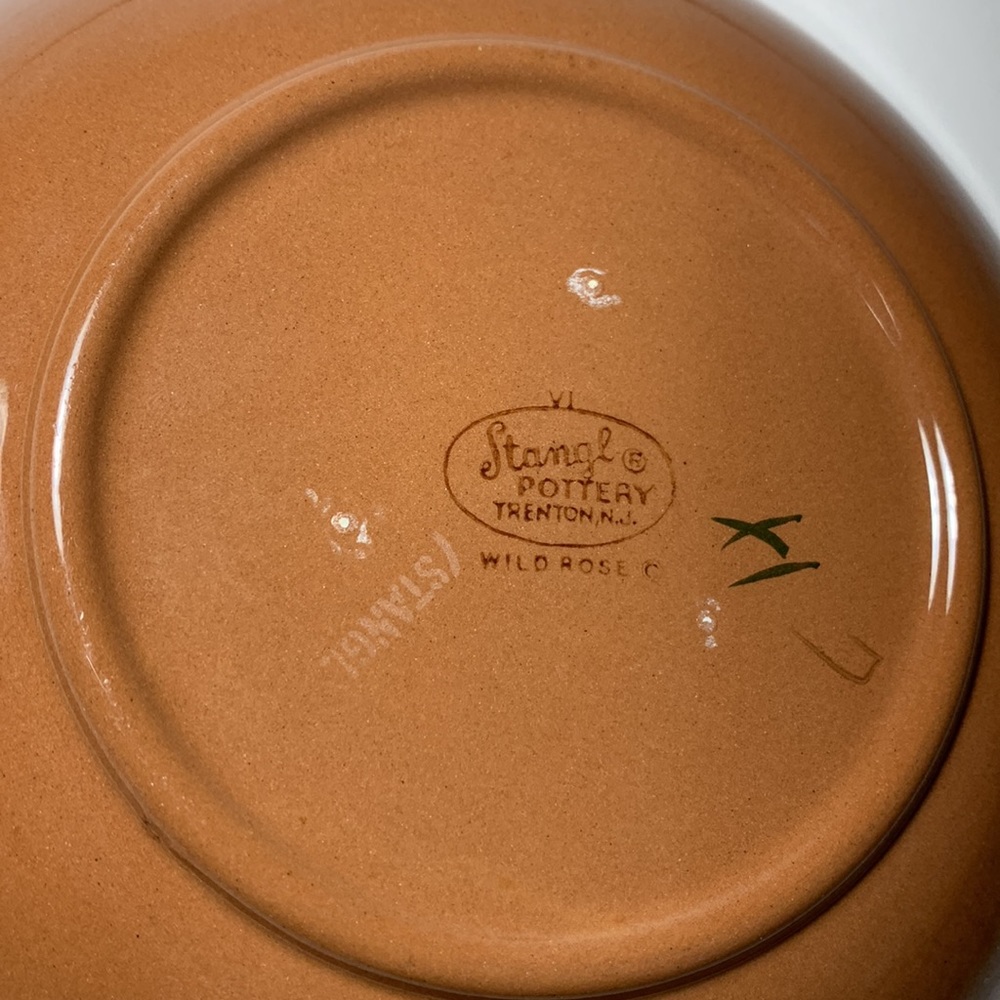 Stangl Pottery Bowls Wild Rose Set of Two Floral VTG Soup Salad Cereal 7.75β - Picture 8 of 15